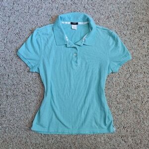 J. Crew Aqua Button Down Polo Shirt